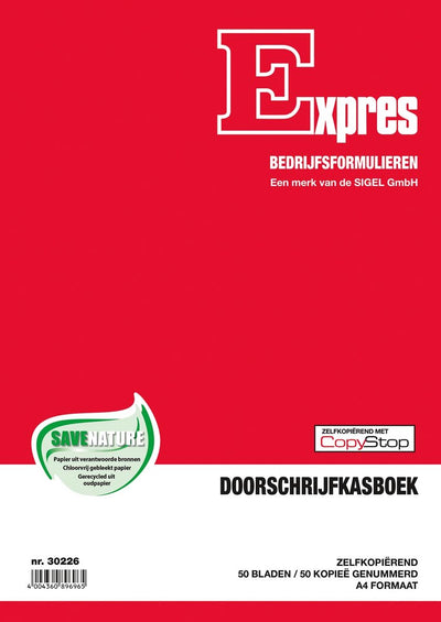 Kangaro sigel expres kas- en kwitantieformulieren doorschrijfkasboek, 2x50 vel, genummerd (krimp 2 stuks)