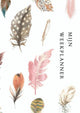 Merkloos sans marque weekplanner - werkplanner - a4 - boho - wit - veer - ongedateerd - agenda - dagplanner