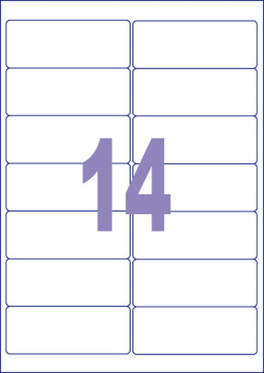 Kangaro labels - universal - self-adhesive - inkjet laser copy - 99.1x38.1mm - 100 sheets - 14 stickers per sheet - k-9938