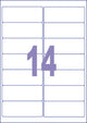 Kangaro labels - universal - self-adhesive - inkjet laser copy - 99.1x38.1mm - 100 sheets - 14 stickers per sheet - k-9938