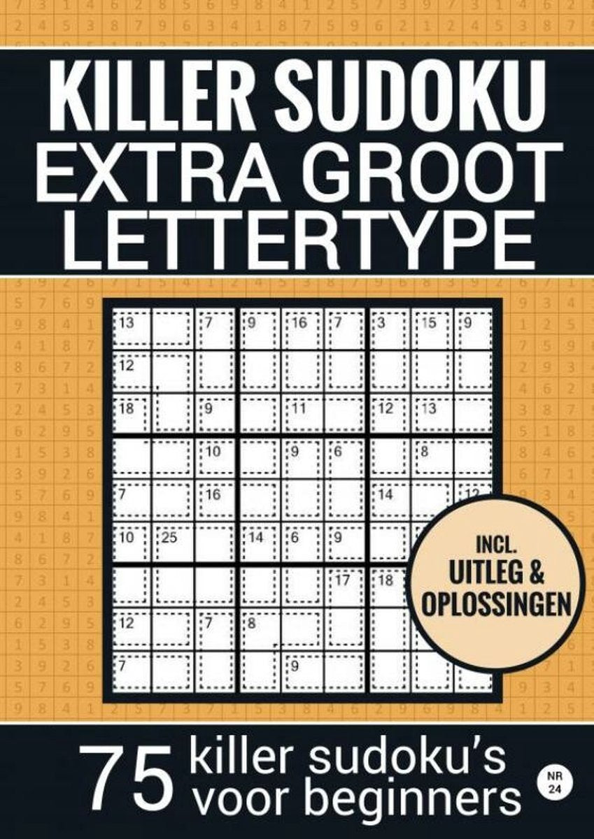 Libro puzzle senza marchio senza marchio per anziani, ipovedenti, nonno, nonna, anziani - no. 24 - sudoku facile e killer - carattere grande