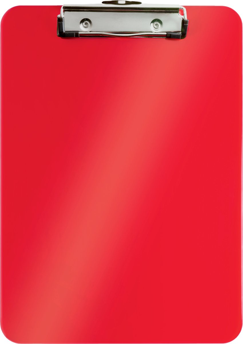 Leitz wow kunststof a4 klembord met ophanghaakje - capaciteit tot 80 vel – rood