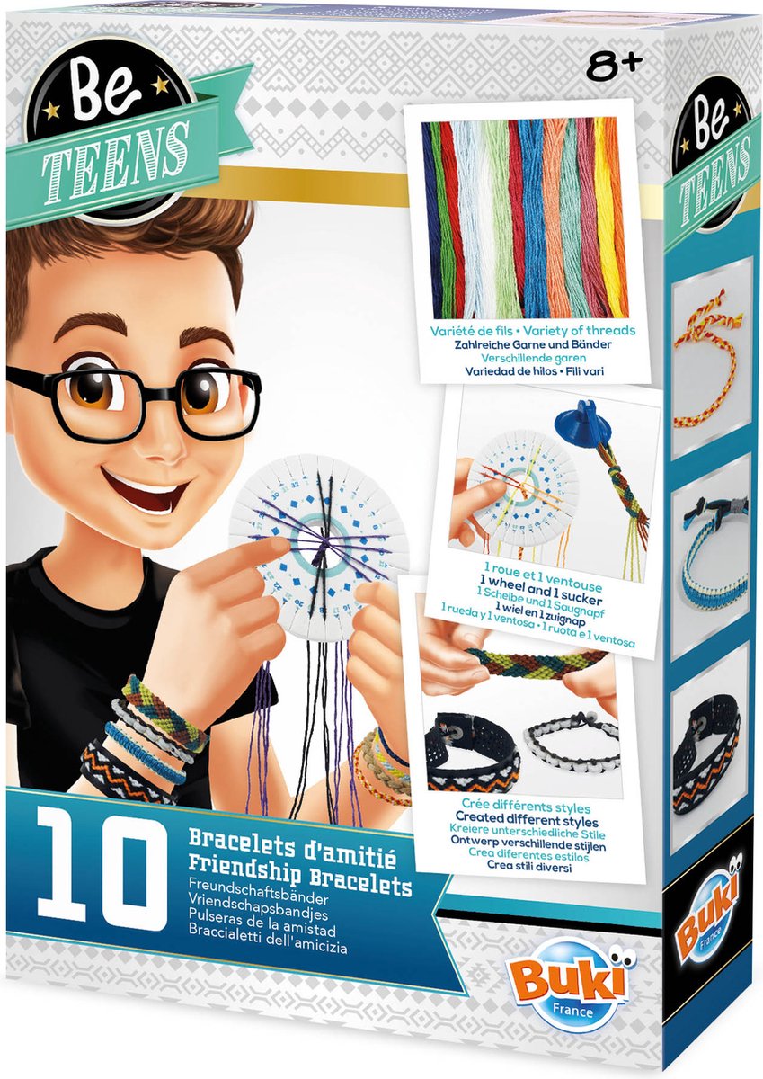 Set de manualidades de pulseras de la amistad Buki para niños, juguetes coloridos.