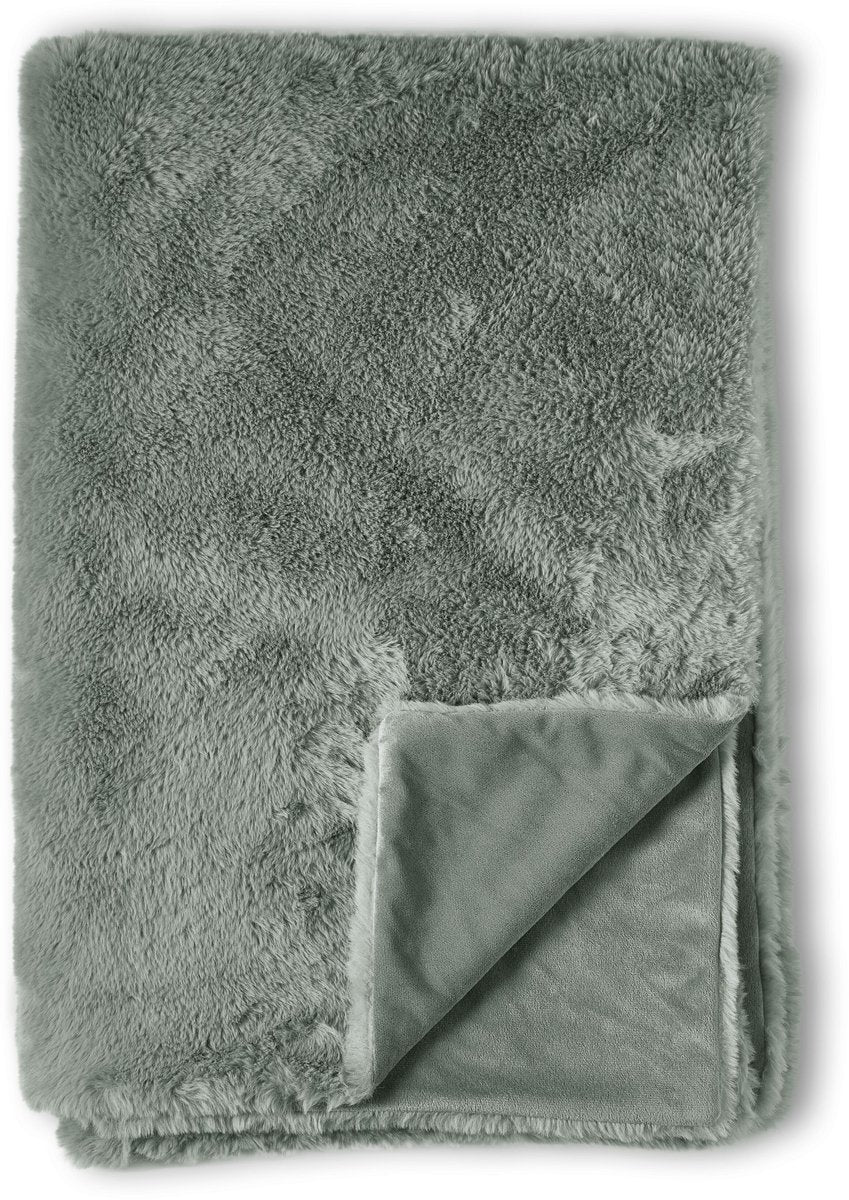 Plaid Kaat Amsterdam coccole nuvola - 130 x 170 cm - grigio verde