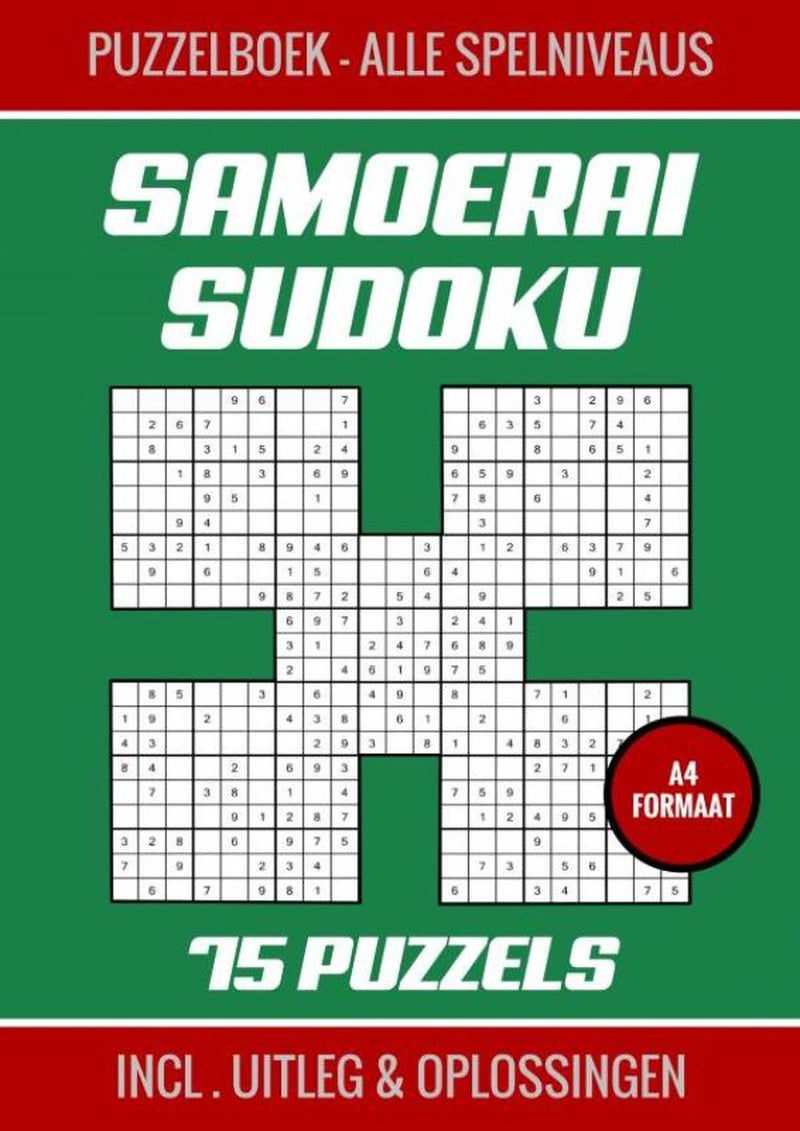 Samurai sudoku - libro di puzzle con 75 puzzle - tutti i livelli di gioco