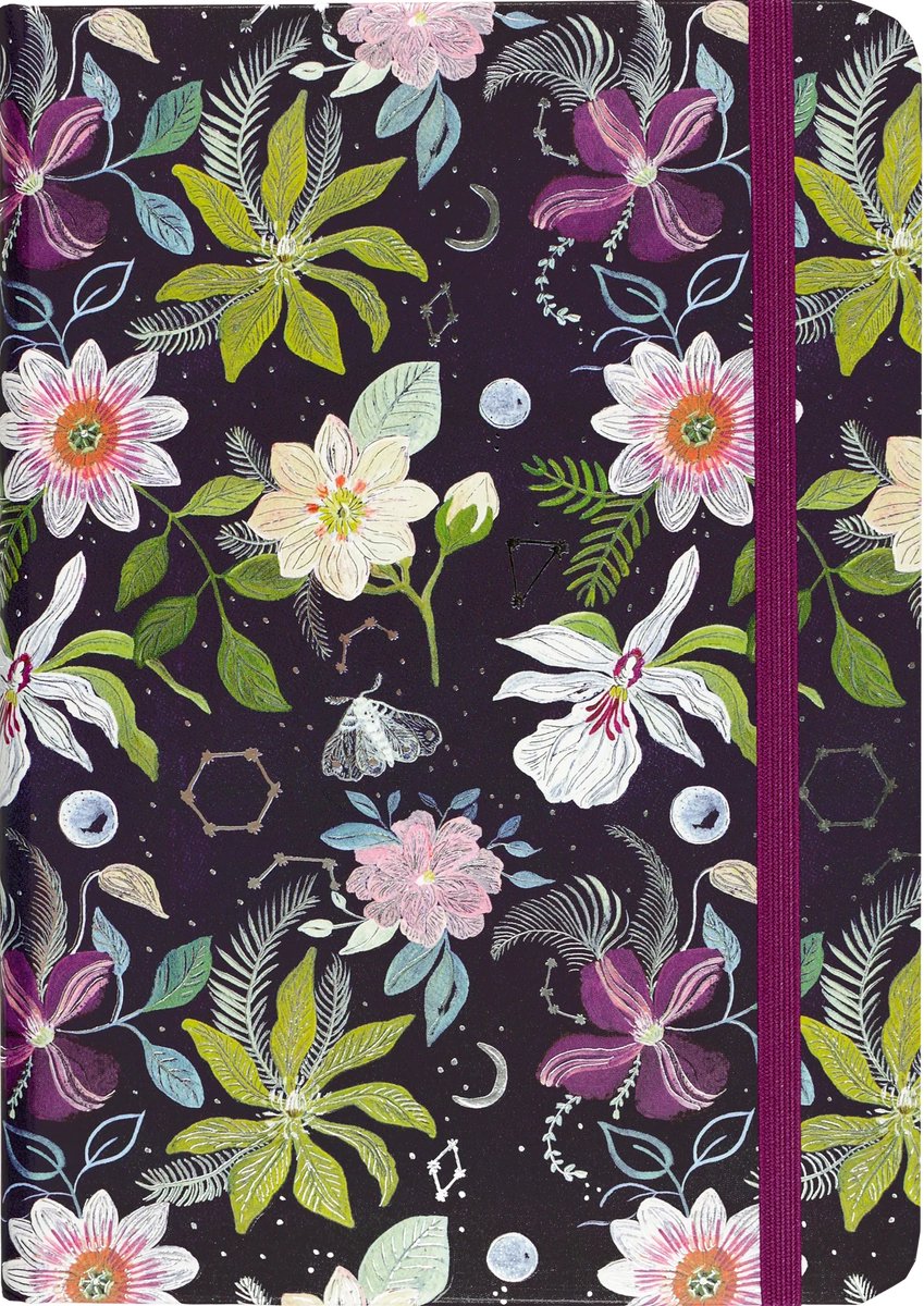 Cuaderno compacto Peter Pauper - jardín celestial - con cierre elástico - 13x18 cm
