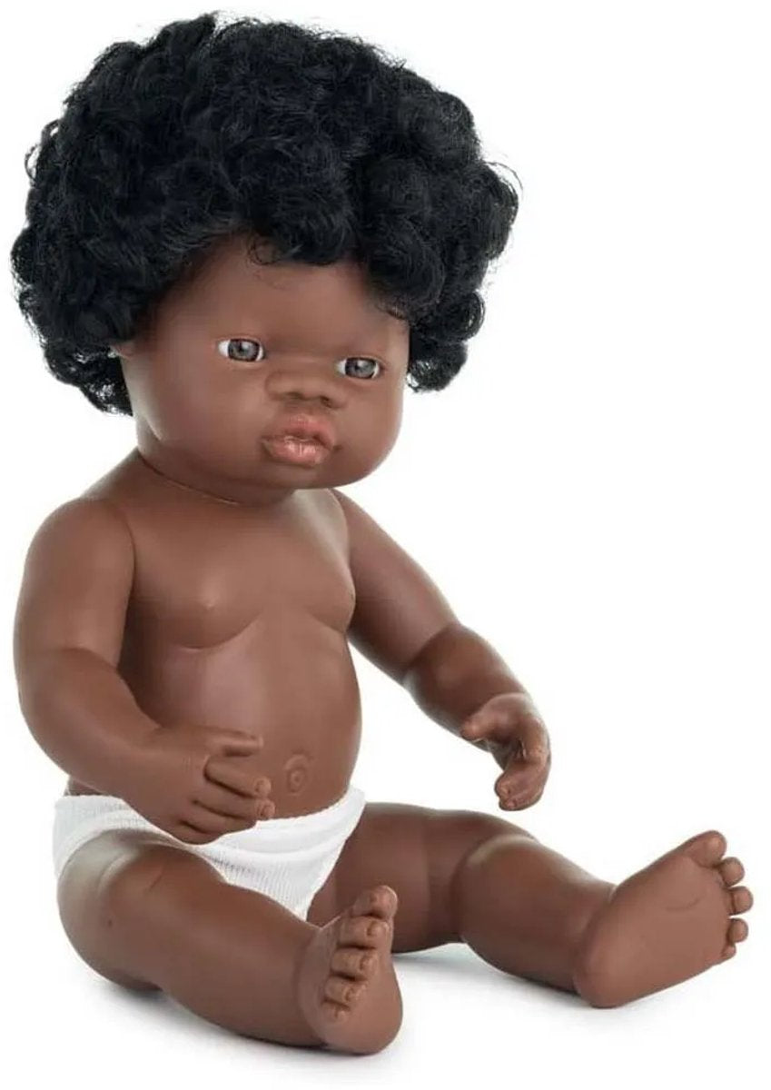 Miniland pop - pop afrikaans meisje 38cm - met vanillegeur - 10 maanden