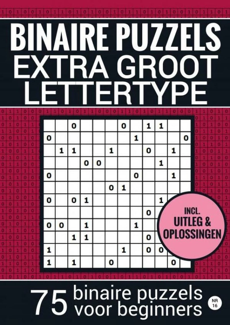 Libro puzzle sans marque senza marchio, carattere grande - per anziani, ipovedenti, nonno, nonna, anziani - no. 16 - puzzle binario facile