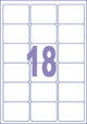 Kangaro label - universal labels - inkjet laser copy - 63.5x46.6mm - 100 sheets - 18 stickers per sheet - k-6346