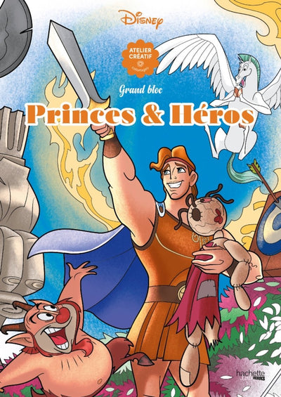 Hachette heroes grand bloc disney princes héros - hachette - coloring block for adults