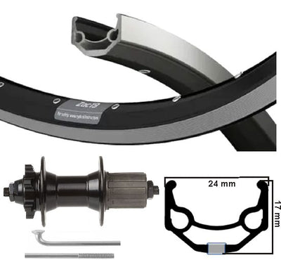 Rueda trasera KGS 28 pulgadas (622) ZAC19 ZW Zilv. Disco 8-10 SP 6 Oturas de pernos