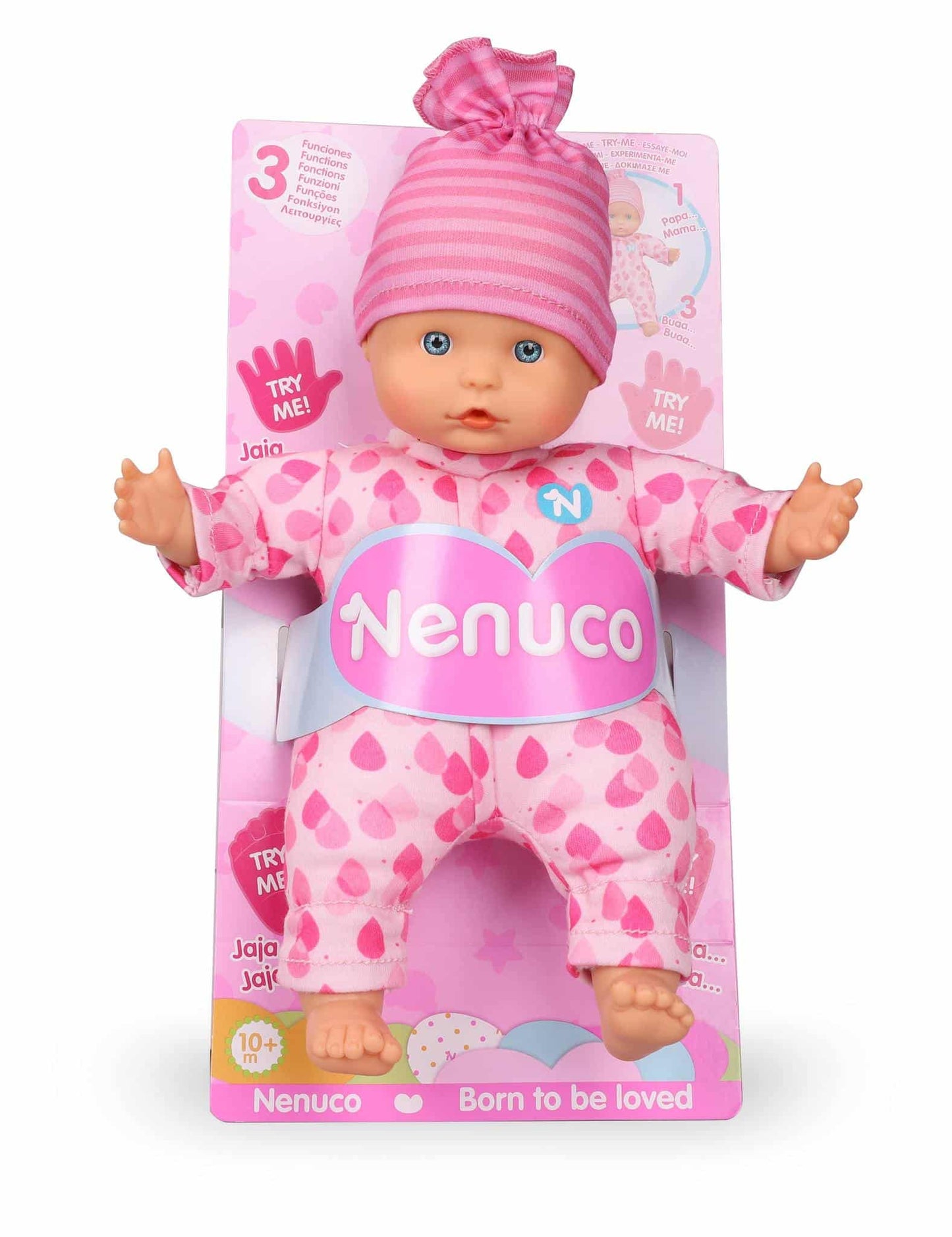 Nenuco Soft Baby Doll con 3 funciones de aproximadamente 25 cm de tamaño