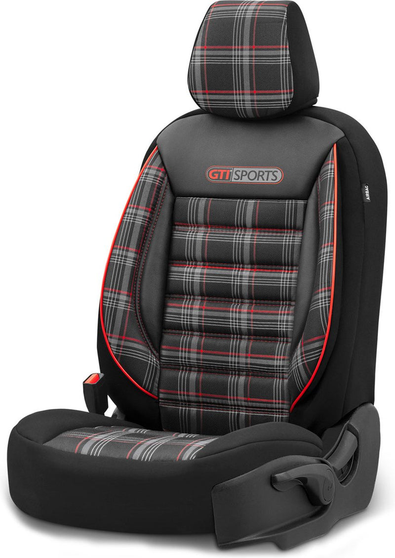 Set coprisedili Otom Sport 5 mm tessuto nero rosso 11 pezzi
