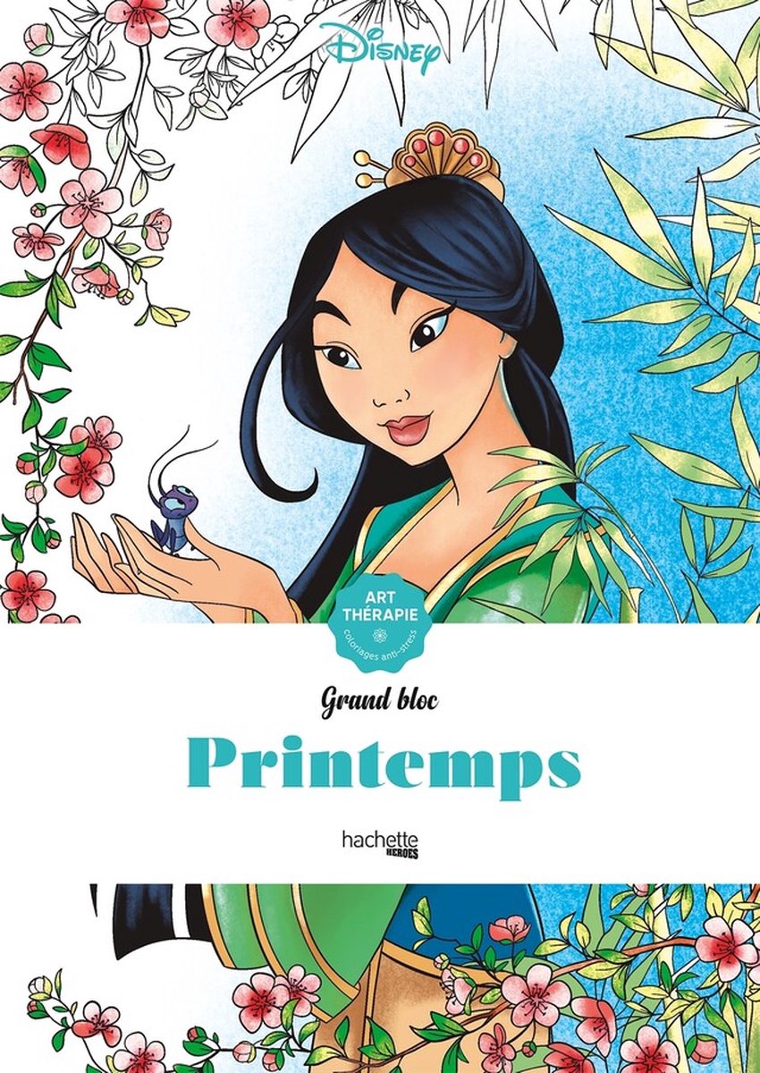 Hachette Heroes disney grand bloc disney printemps - - libro da colorare per adulti