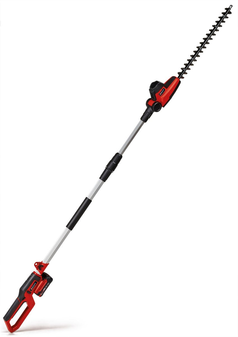 Cortasetos telescópico a batería Einhell gc-hh 18 45 li t solo - power x-change - 18 v li-ion - mango principal giratorio - accionamiento metálico - cabezal del motor inclinable en 7 posiciones - excl. batería y cargador