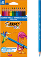 Matite colorate Bic kids tropicolors punta larga (2,9 mm) - vari colori - conf. da 12 pz.
