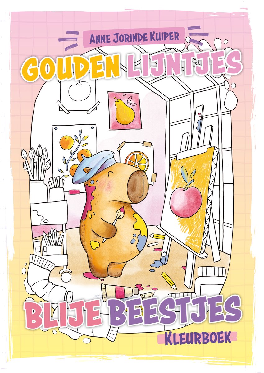 Bbnc uitgevers gouden lijntjes blije beestjes kleurboek