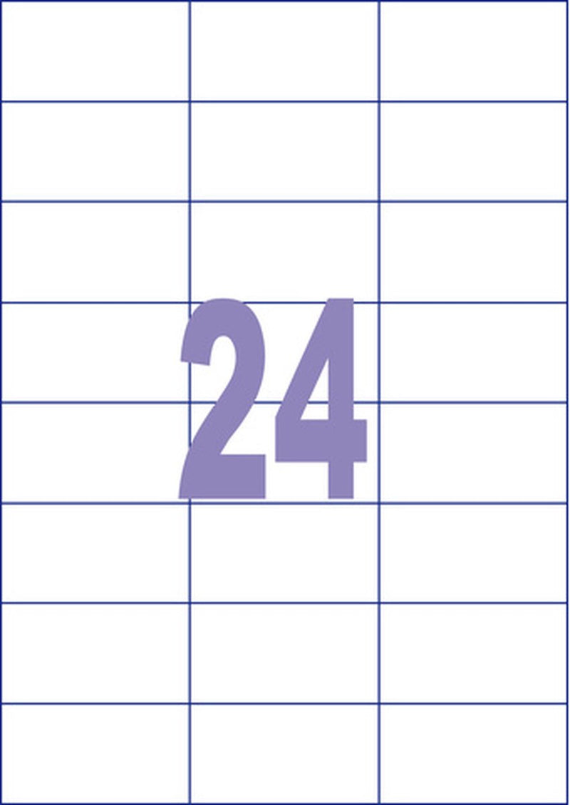 Kangaro etiketten - universeel - inkjet laser kopieer - 70x37mm - 25 vel - 24 stickers per vel - k-7037-25