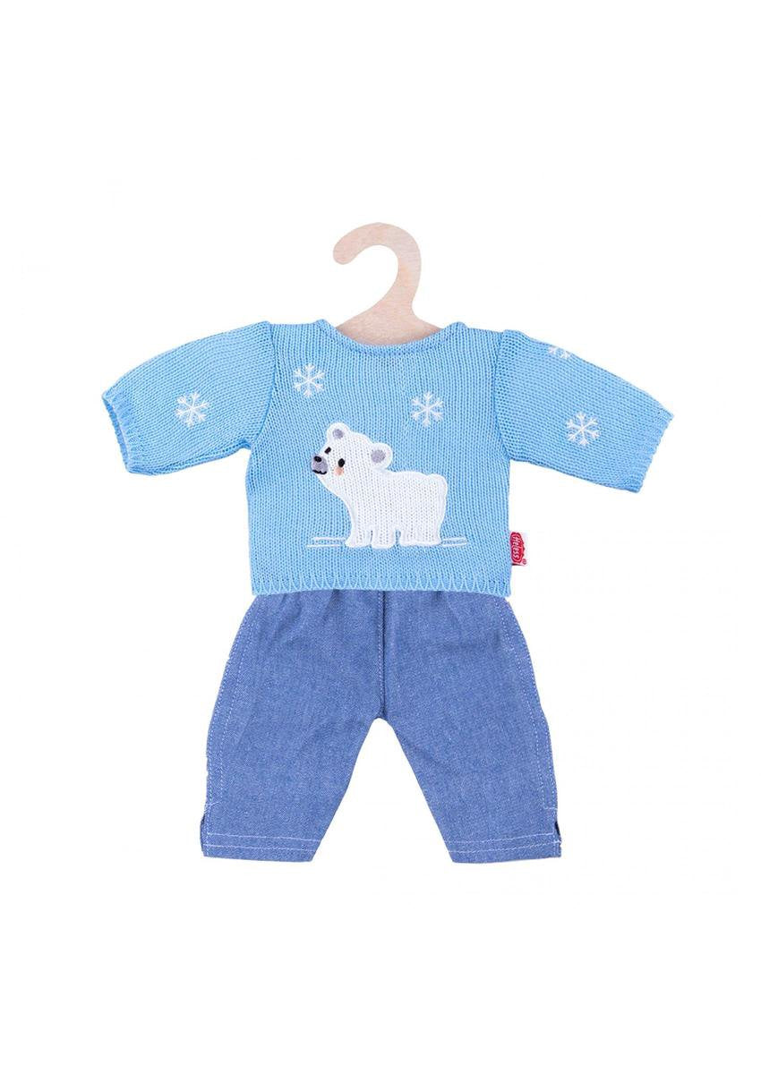 Heless dolls jeans with polar bear sweater, 28-35 cm