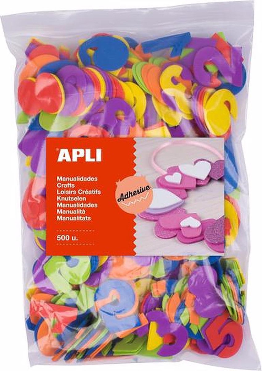 Apli figure autoadesive per bambini in schiuma eva in vari colori | 500 pezzi