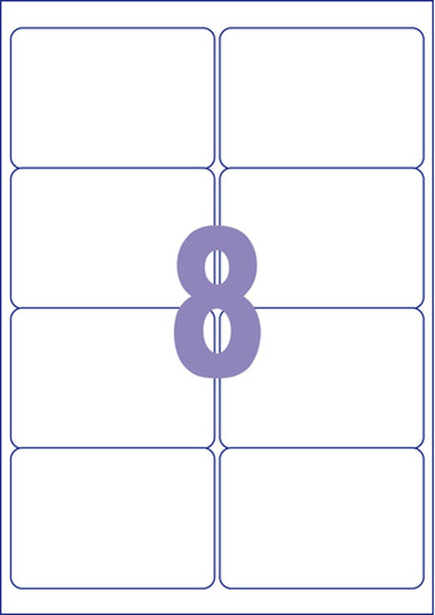 Kangaro etiketten - universeel - inkjet laser kopieer - 99,1x67,7mm - 25 vel - 8 stickers per vel