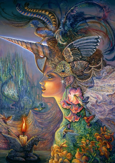 Puzzle grafico josephine wall - my lady unicorno - fantasia da 2000 pezzi.