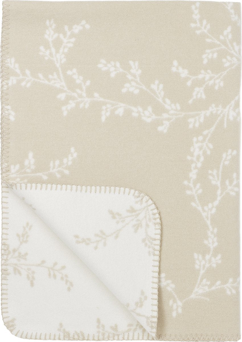 Meyco baby branches ledikant deken - geweven - sand - 100x150cm - 1.0 tog