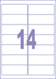 Kangaro labels - universal - self-adhesive - inkjet laser copy - 99.1x38.1mm - 25 sheets - 14 stickers per sheet - k-9938-25