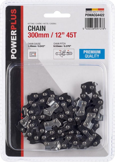 Cadena powerplus powacg4422 - 12 - longitud 300 mm - 45 dientes - adecuada para powdpg7575