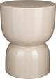 Mesa auxiliar de escenario con decoraciones de mica - h45 x ø35 cm - cemento - beige