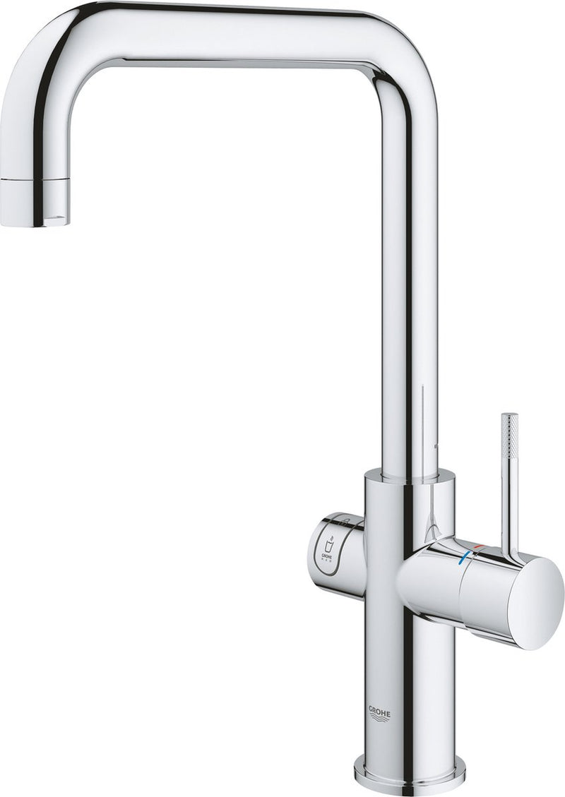 Grohe red 3 in 1 kokendwaterkraan - u-uitloop - 7l boiler - met mengventiel – chroom