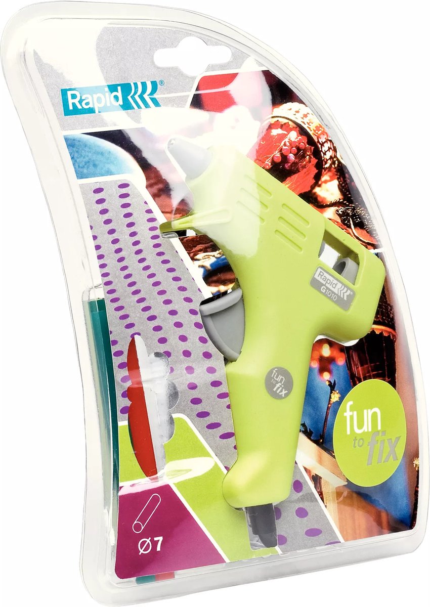 Pistola per colla Rapid fun2fix g1010 - incluso set iniziale di cartucce di colla - verde