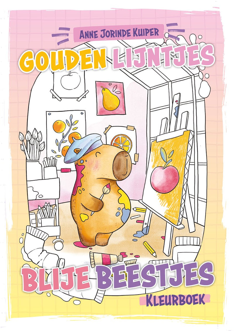 Bbnc uitgevers gouden lijntjes blije beestjes kleurboek
