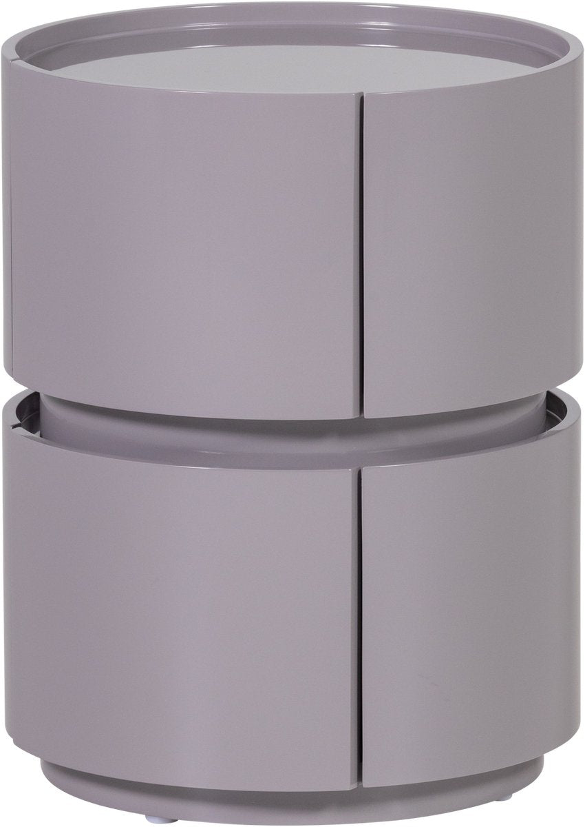 Comodino Woood lunex - legno - grigio chiaro lucido - 50x40x40