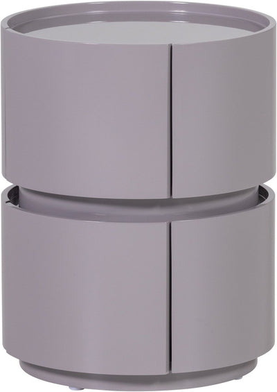 Comodino Woood lunex - legno - grigio chiaro lucido - 50x40x40
