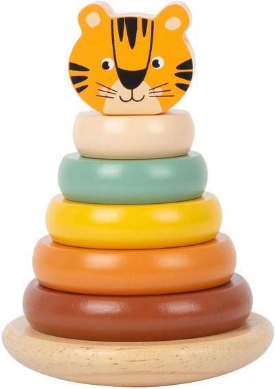 Tigre della torre impilamento in legno a piede piccoli, 7dlg.