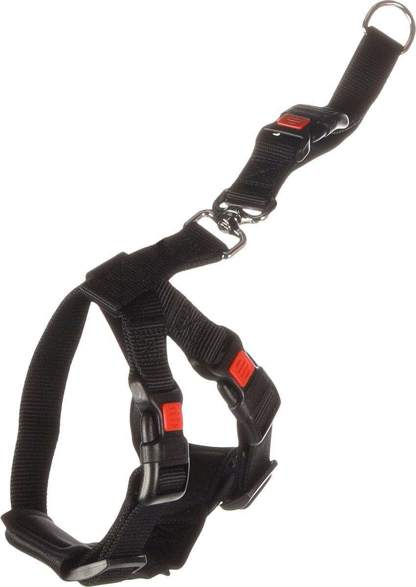 Flamingo hondentuigje auto harnas maat s - zwart 35-50 cm