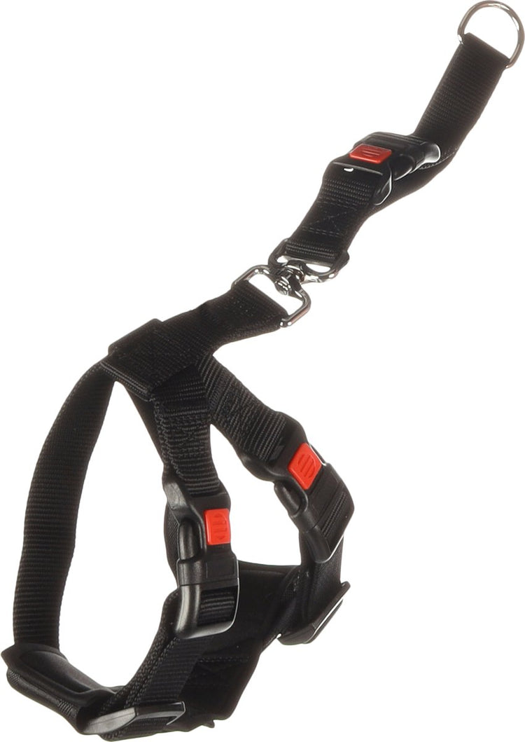 Flamingo hondentuigje auto harnas maat s - zwart 35-50 cm