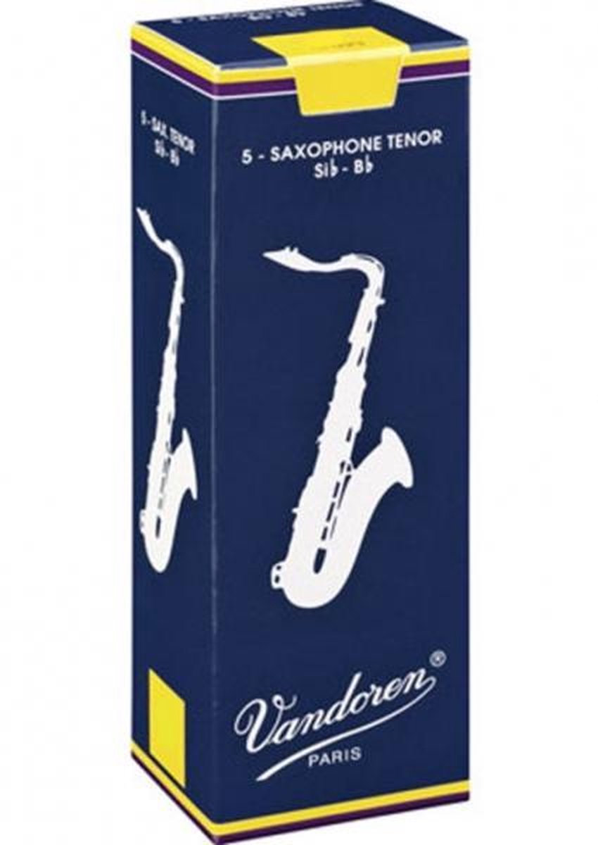 Vandoren saxofón tenor clásico 1.5 caja con 5 cañas - caña para saxofón tenor