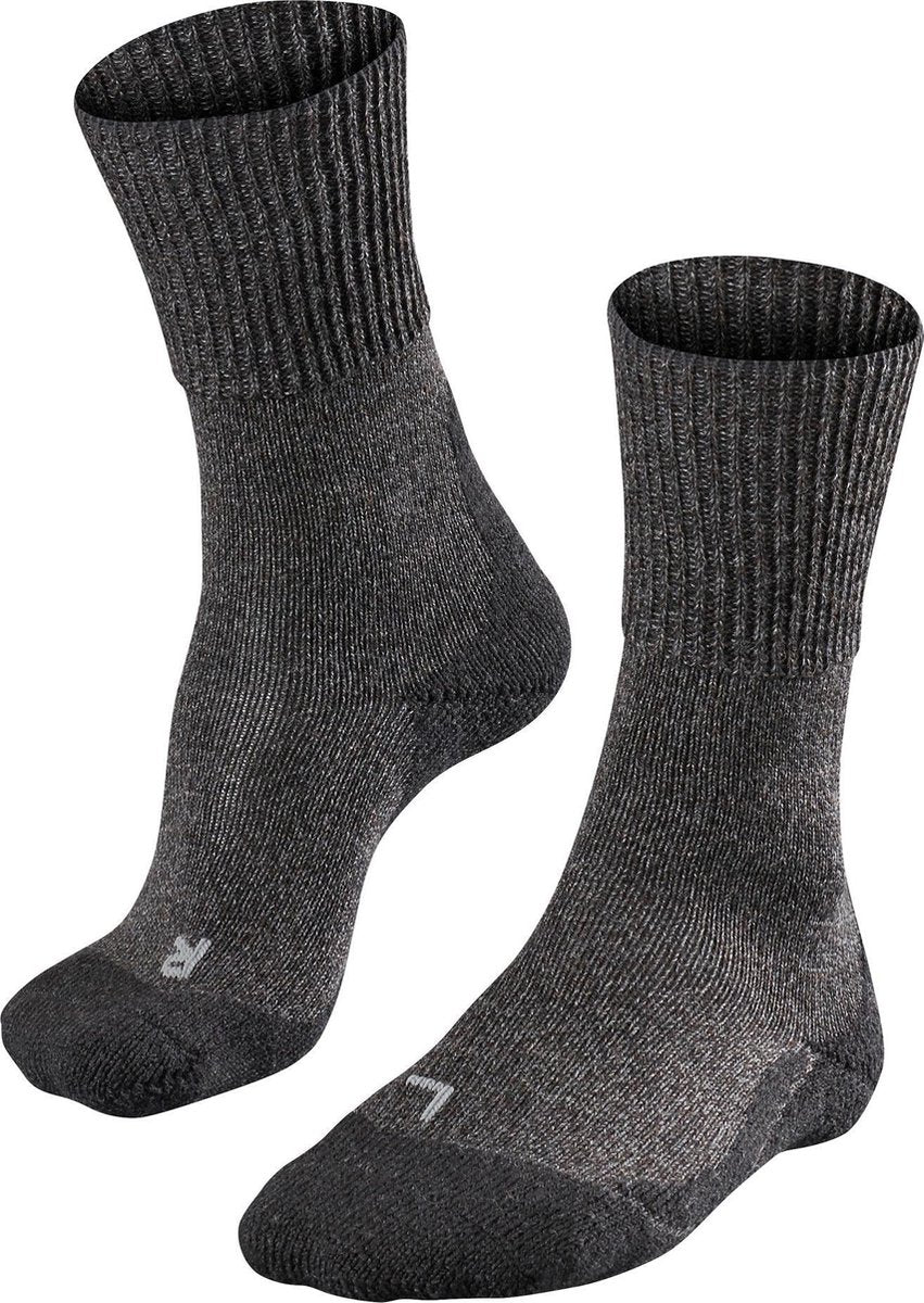 Falke tk1 wool anti-blaar dik wol functioneel materiaal wandelsokken dames grijs - maat 35-36