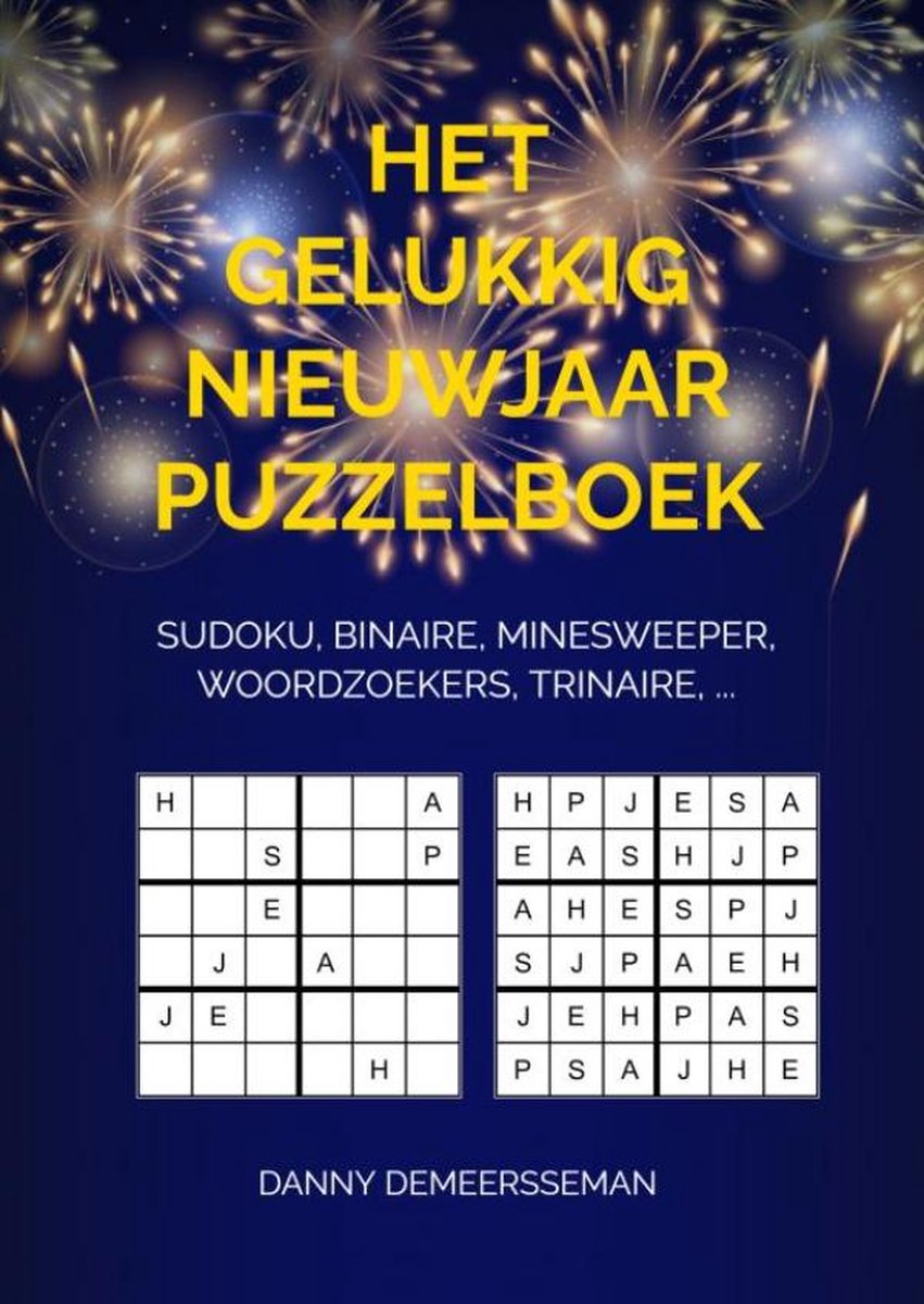 Suguru het gelukkig nieuwjaar puzzelboek