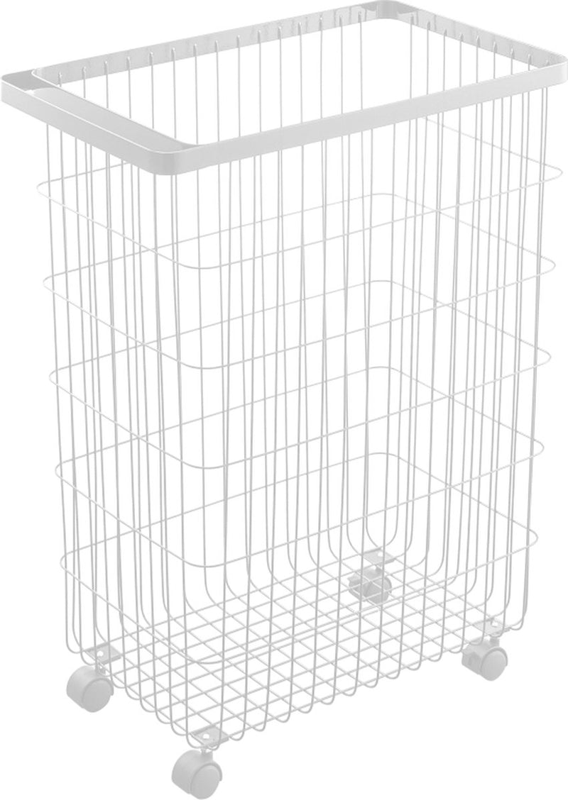 Yamazaki wasmand op wielen - tower - wit