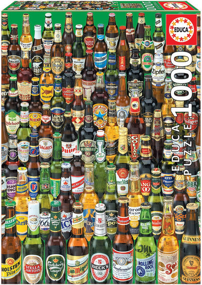 Educa - puzzle - 1000 pezzi - collage bottiglie di birra - puzzle