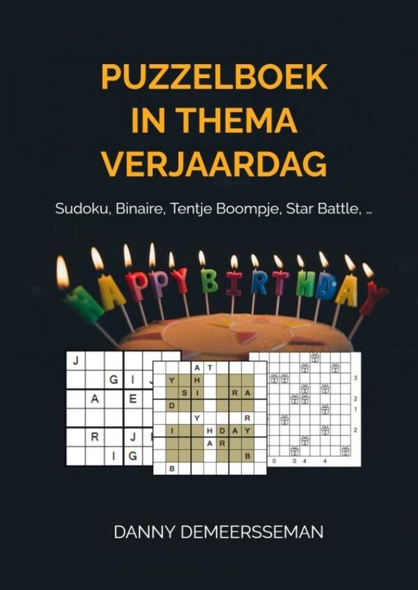 Merkloos sans marque puzzelboek in thema verjaardag