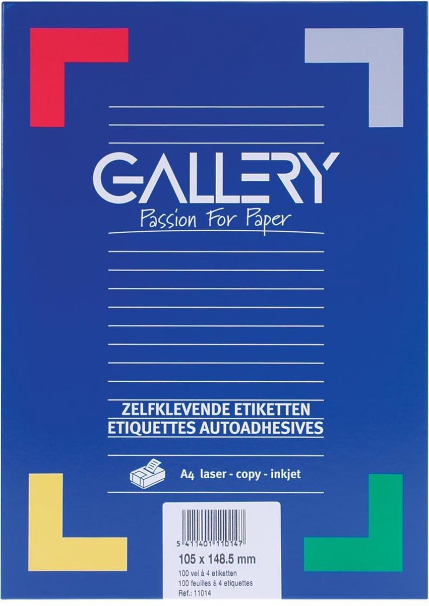 Galleria etichette bianche ft 105 x 148 | 5 mm (L x A) | angoli retti | scatola da 400 etichette