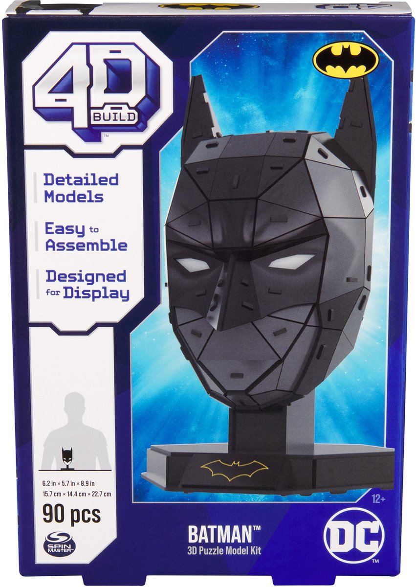 4d build dc batman - batman-masker - 3d puzzel - 90 stuks - kartonnen bouwpakket