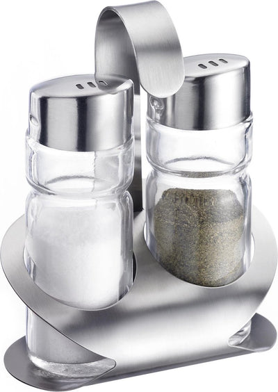 Westmark peper-en-zoutstel, 3-delig, inhoud: elk 40 ml, roestvrij staal glas, wien, zilver doorzichtig, 65022260