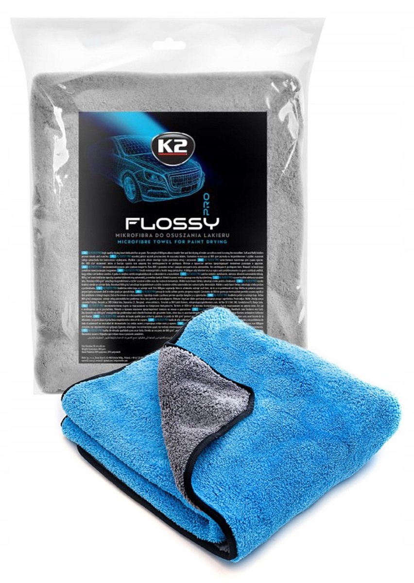 K2 flossy pro - toalla de microfibra - 60x90cm - gris azul - 800 gsm
