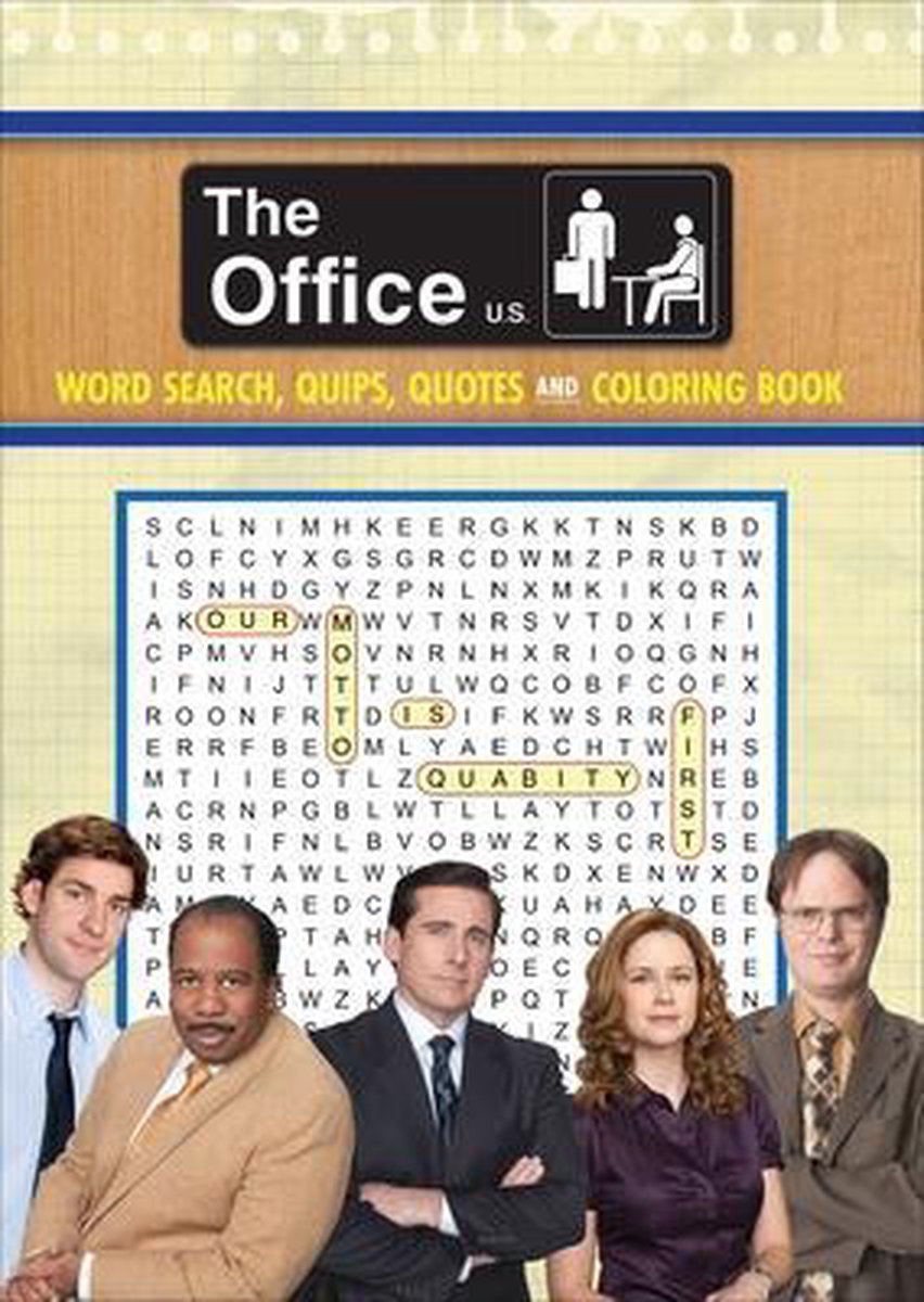 Il libro da colorare per la ricerca di parole in ufficio, battute e citazioni