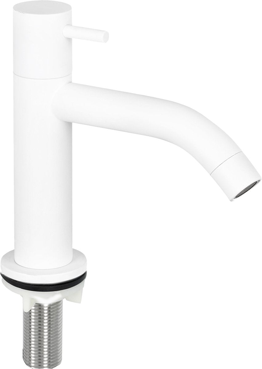 Differnz cold water tap - mix match - curved - matt white